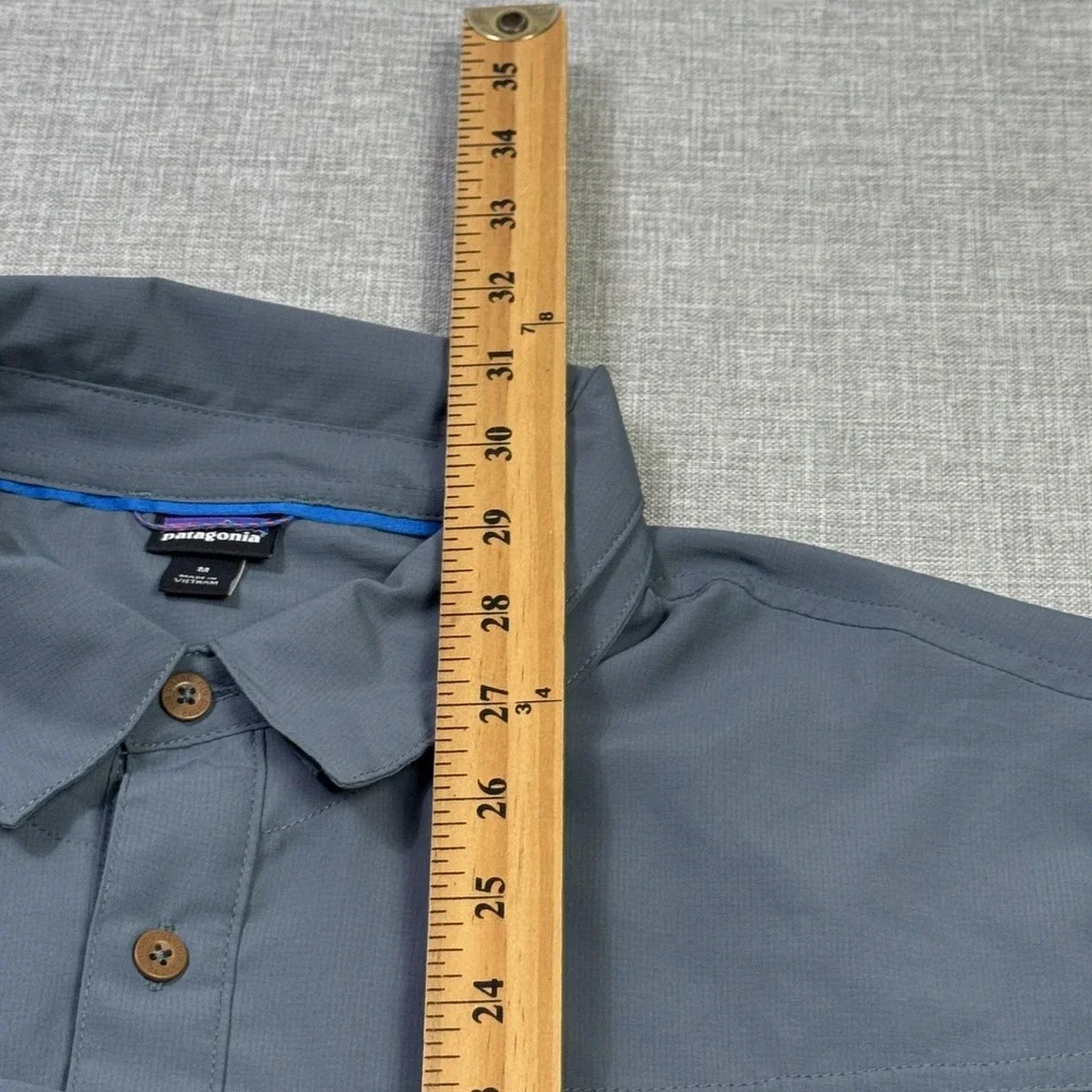 Patagonia Sol Patrol Long Sleeve Button-Up Shirt Mens Medium Gray Polyester
